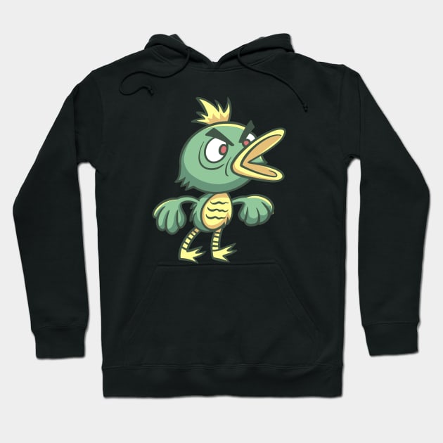 Angry Green Duck Monster Hoodie by yudabento